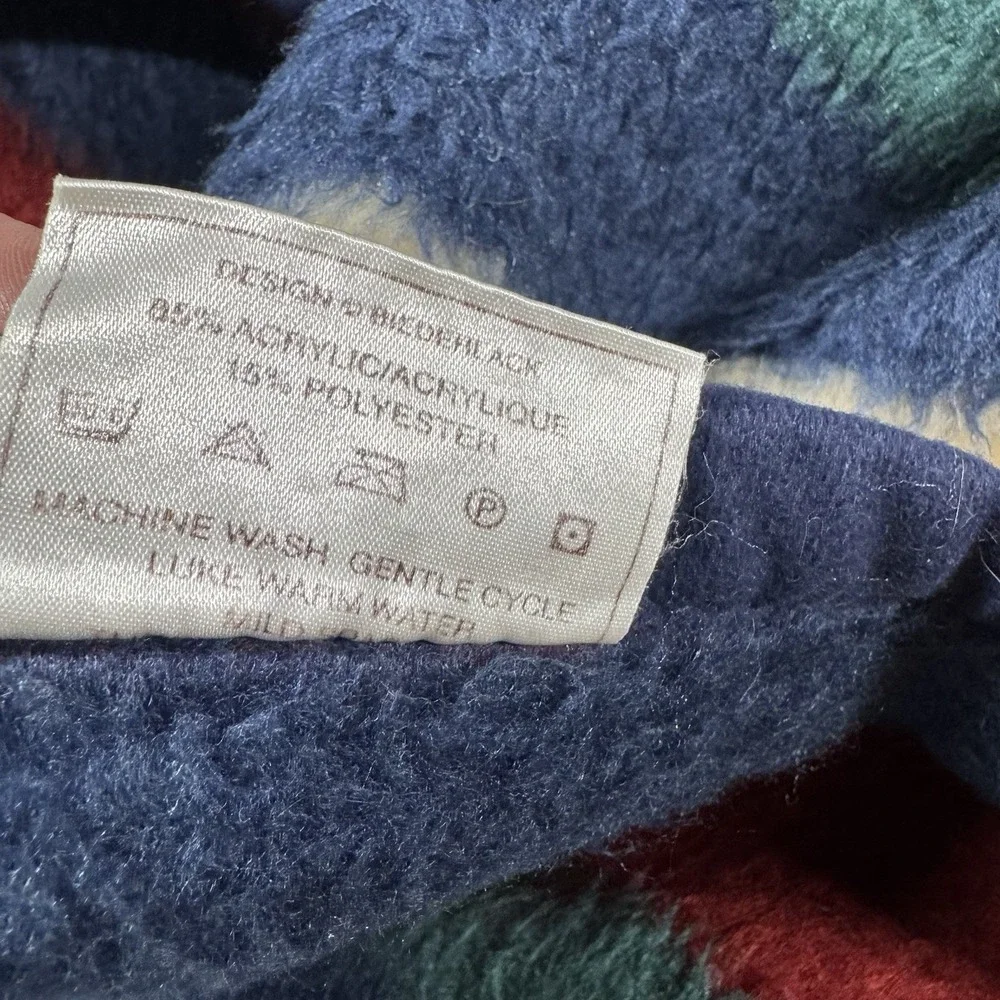 Vtg Biederlack Throw Blanket Southwest Aztec Camp Bonfire Reversible 74